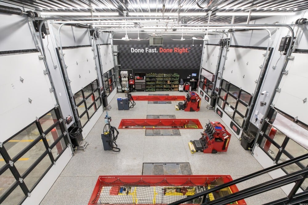Interior of Grease Monkey service shop constructed by Rice Companies