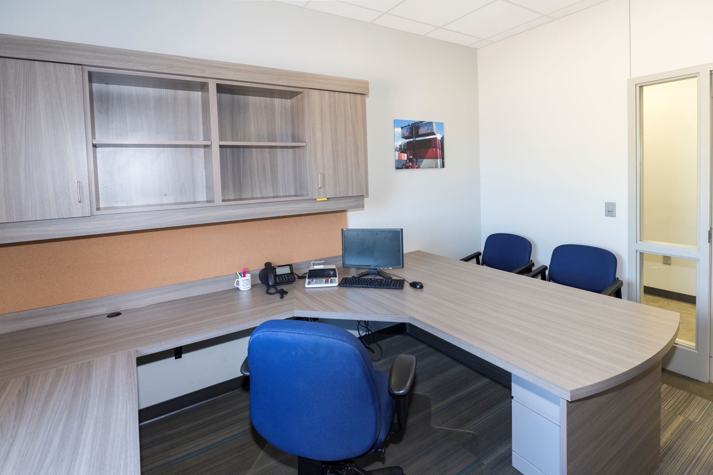 Interior of operations facility showing administrative office space, constructed by Rice Companies