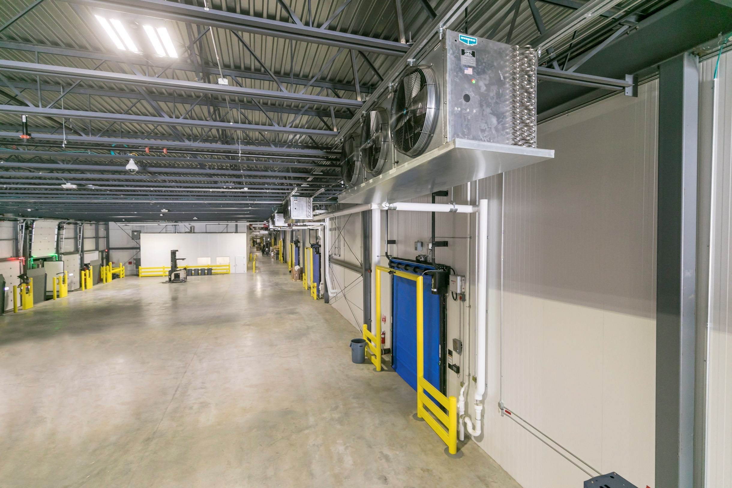 Interior of cold storage facility showing distribution and staging area, constructed by Rice Companies