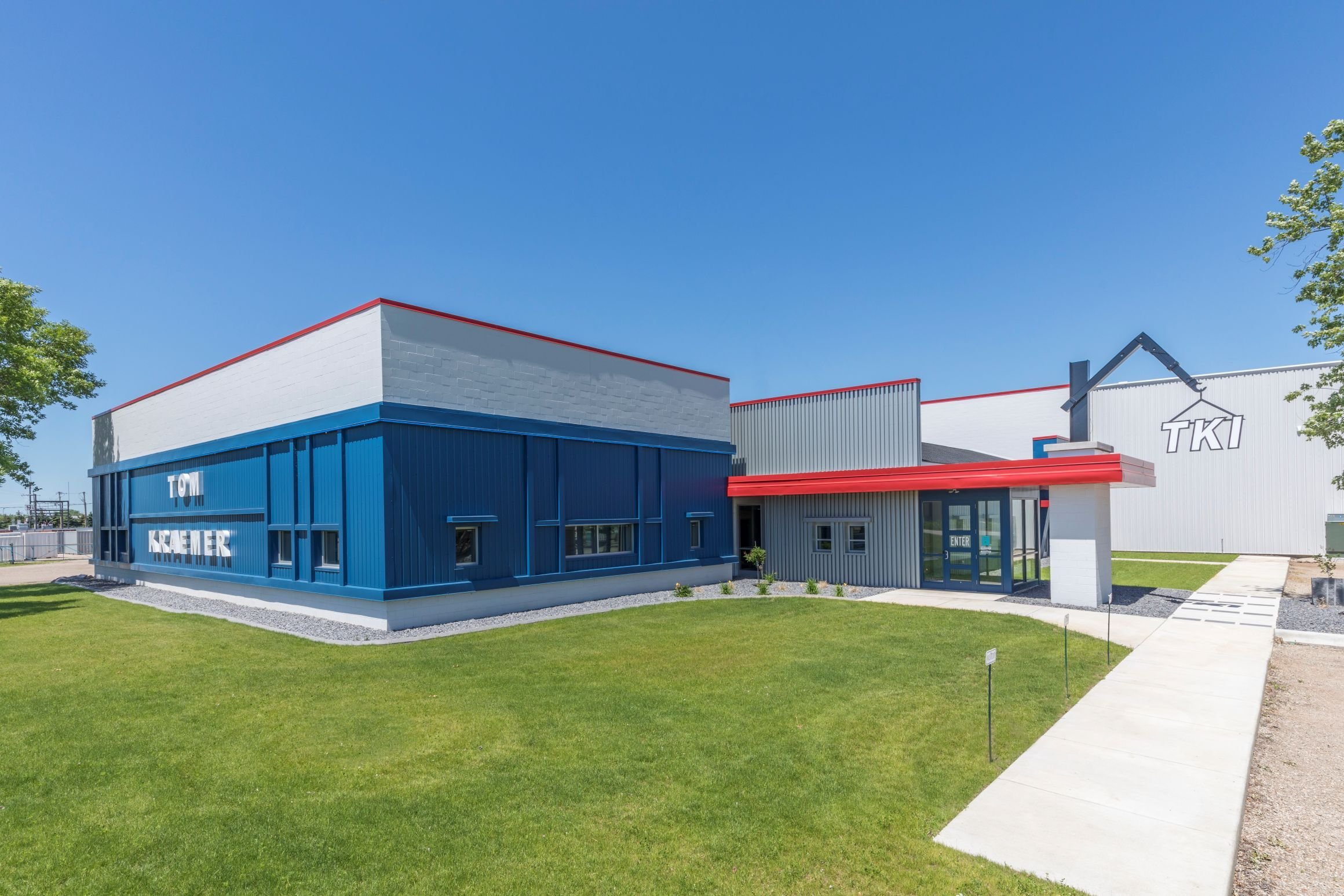 Exterior of operations facility showing service building and site access, constructed by Rice Companies