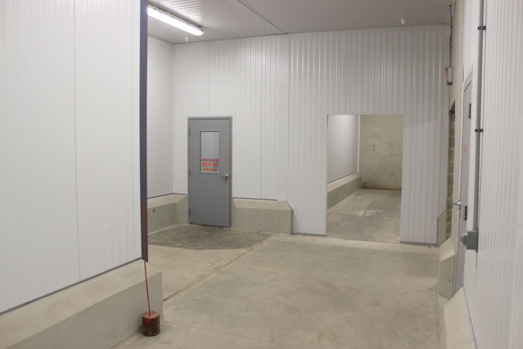 Interior of food processing facility showing production space and sanitary finishes, constructed by Rice Companies