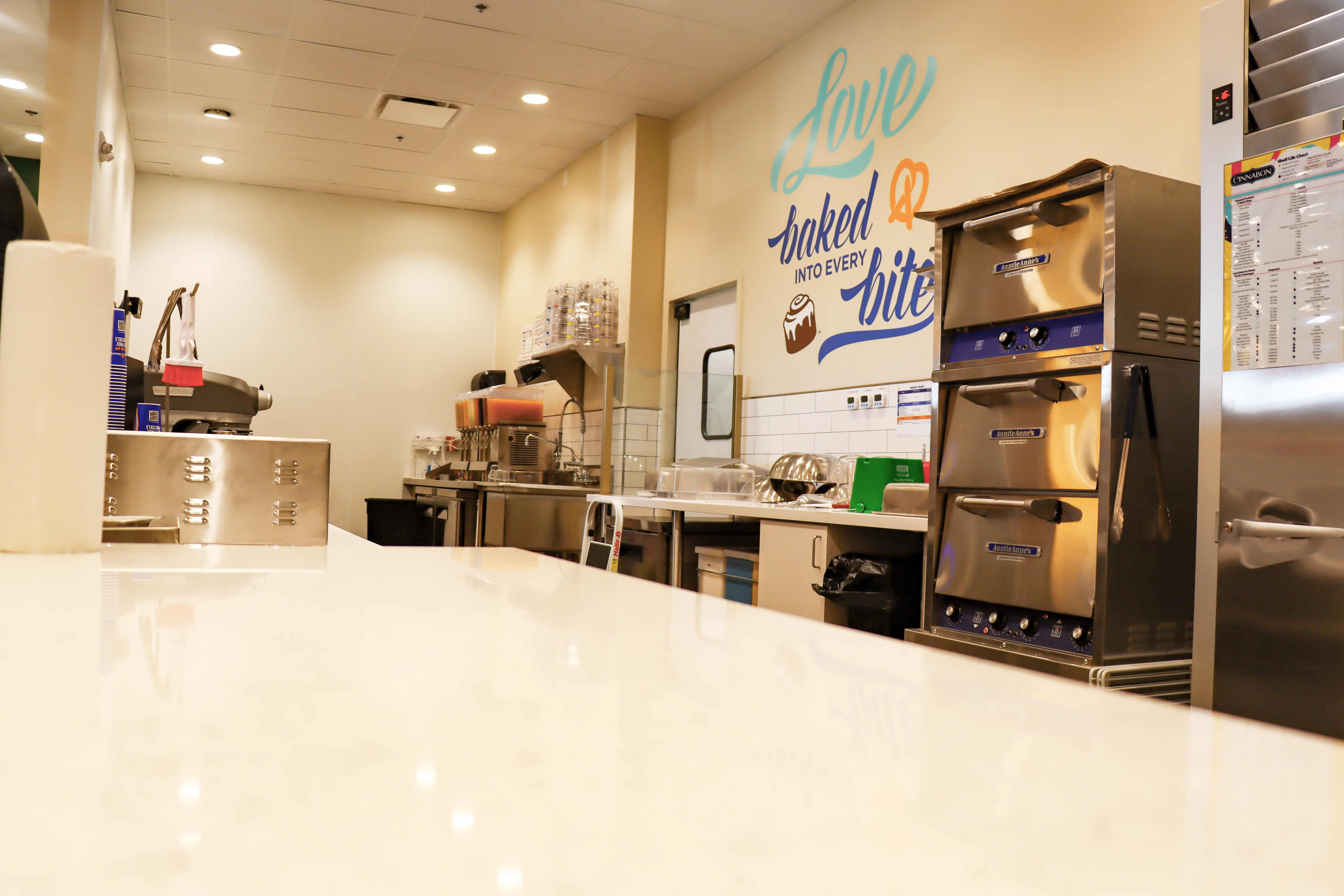 Interior restaurant construction feature 