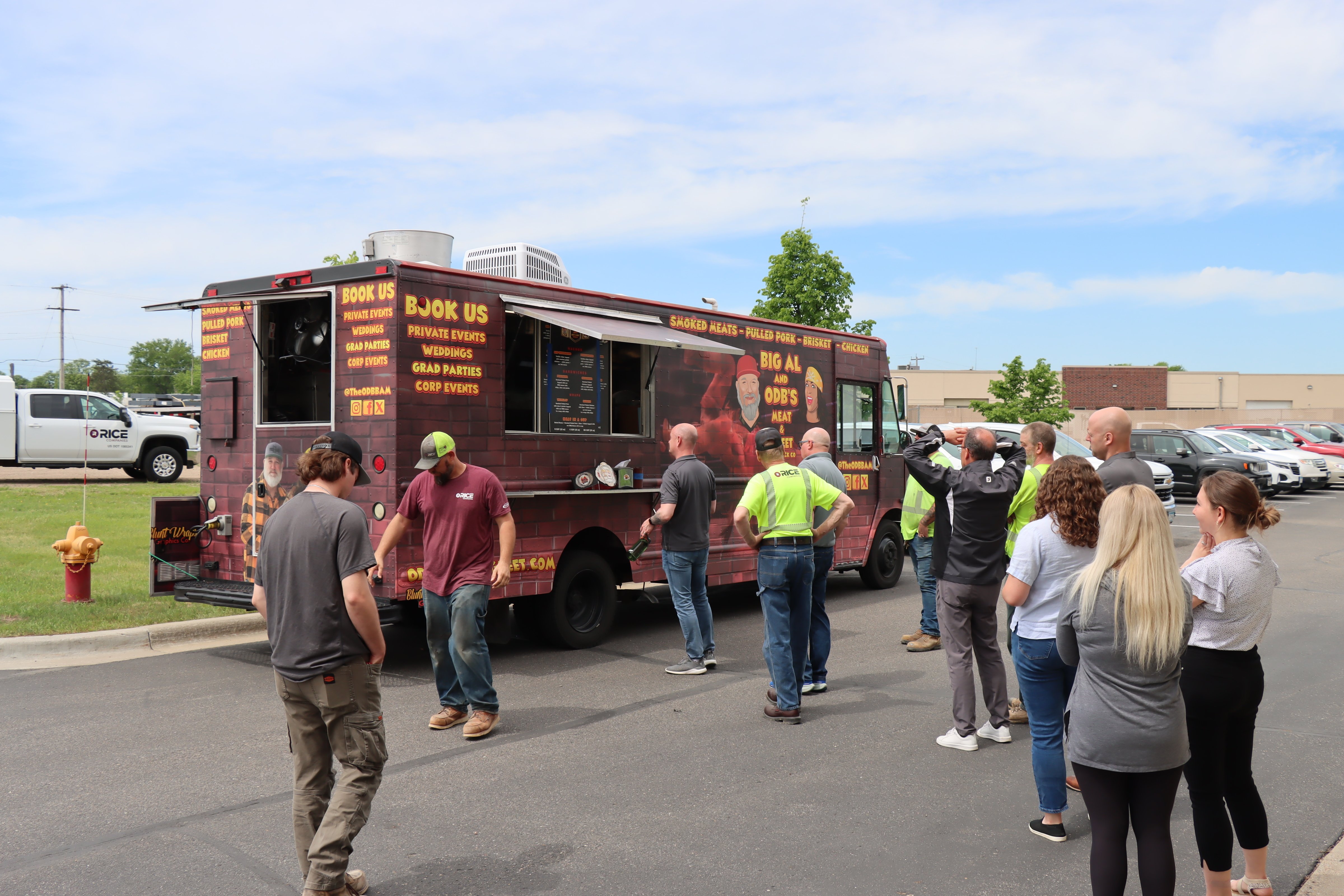 Food truck outside of Rice companies