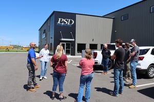 group outside PSD building