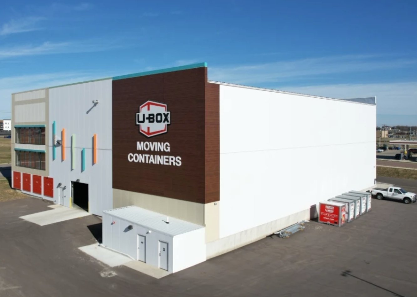 Exterior view of the U-Haul U-Box moving container storage section, constructed by Rice Companies.