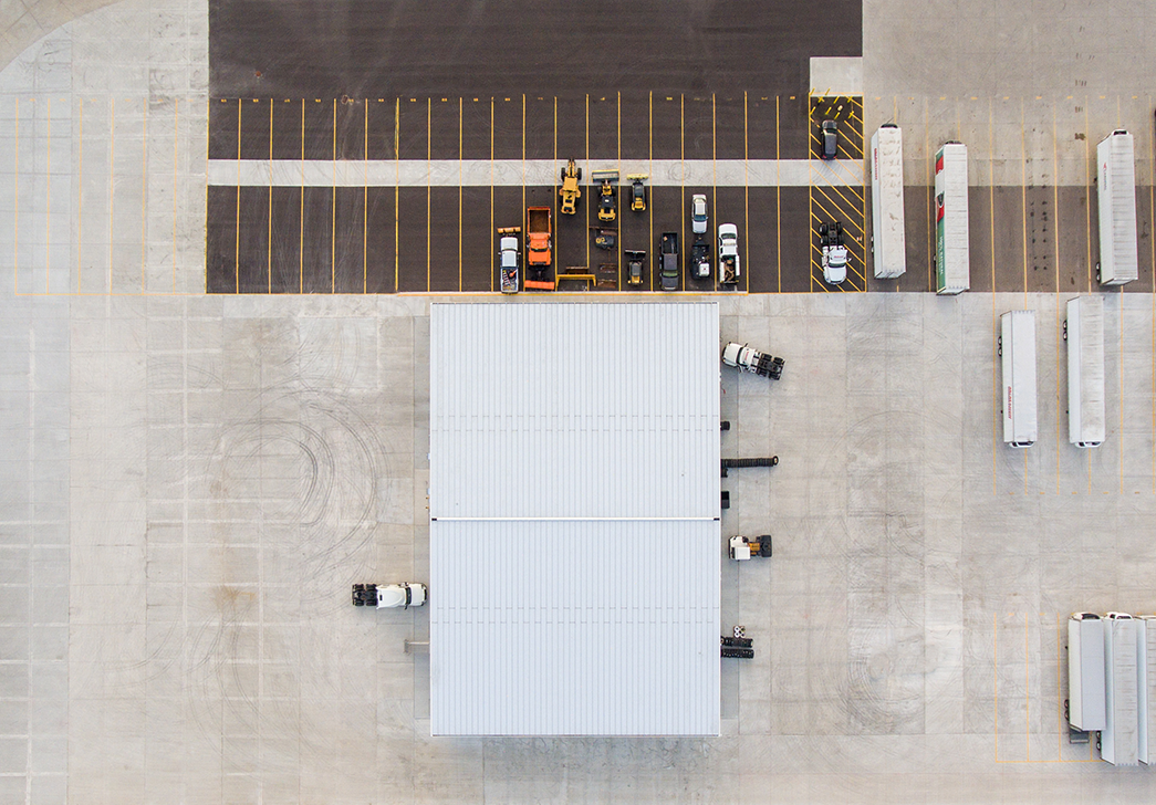Site view of maintenance facility showing vehicle circulation and access, constructed by Rice Companies