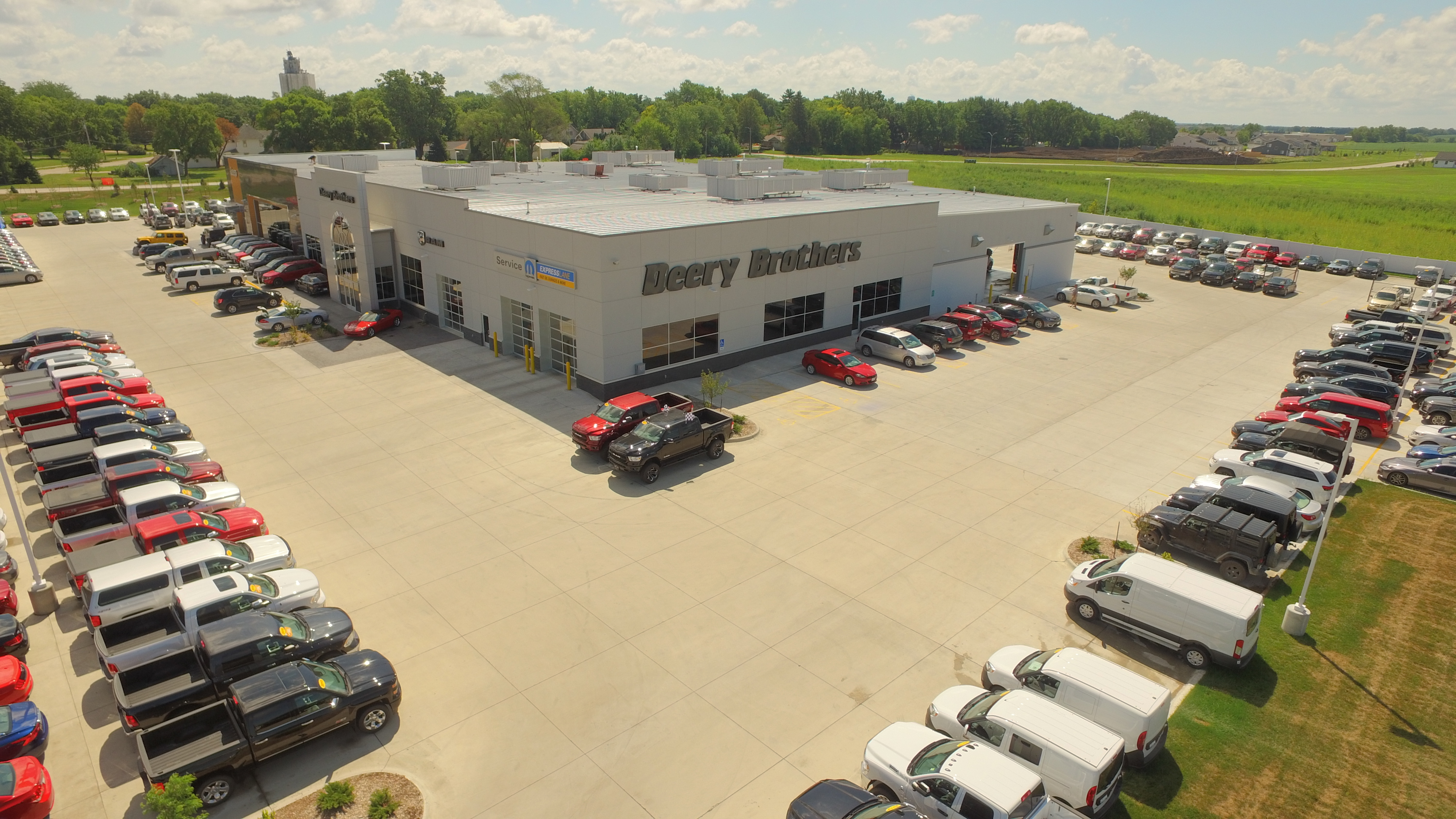 Exterior of Deery Brothers automotive facility built by Rice Companies