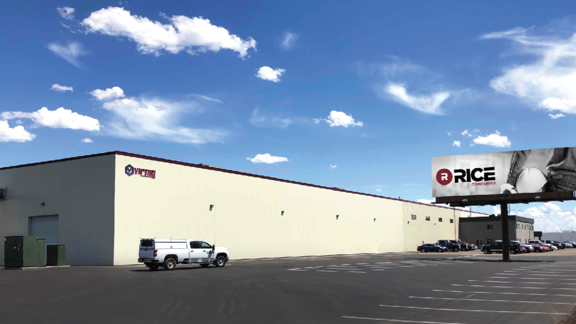 Exterior view of the Virnig Manufacturing facility expansion in Rice, Minnesota, constructed by Rice Companies.
