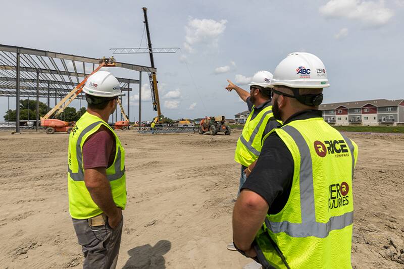 Workers communicating what to do