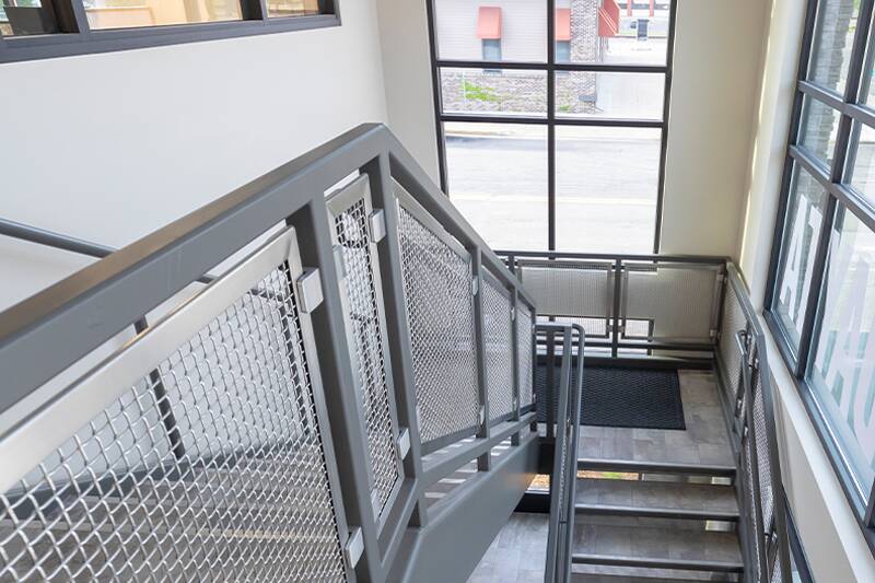 Metal mesh stair case