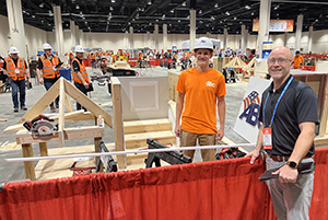 Construction worker building competition