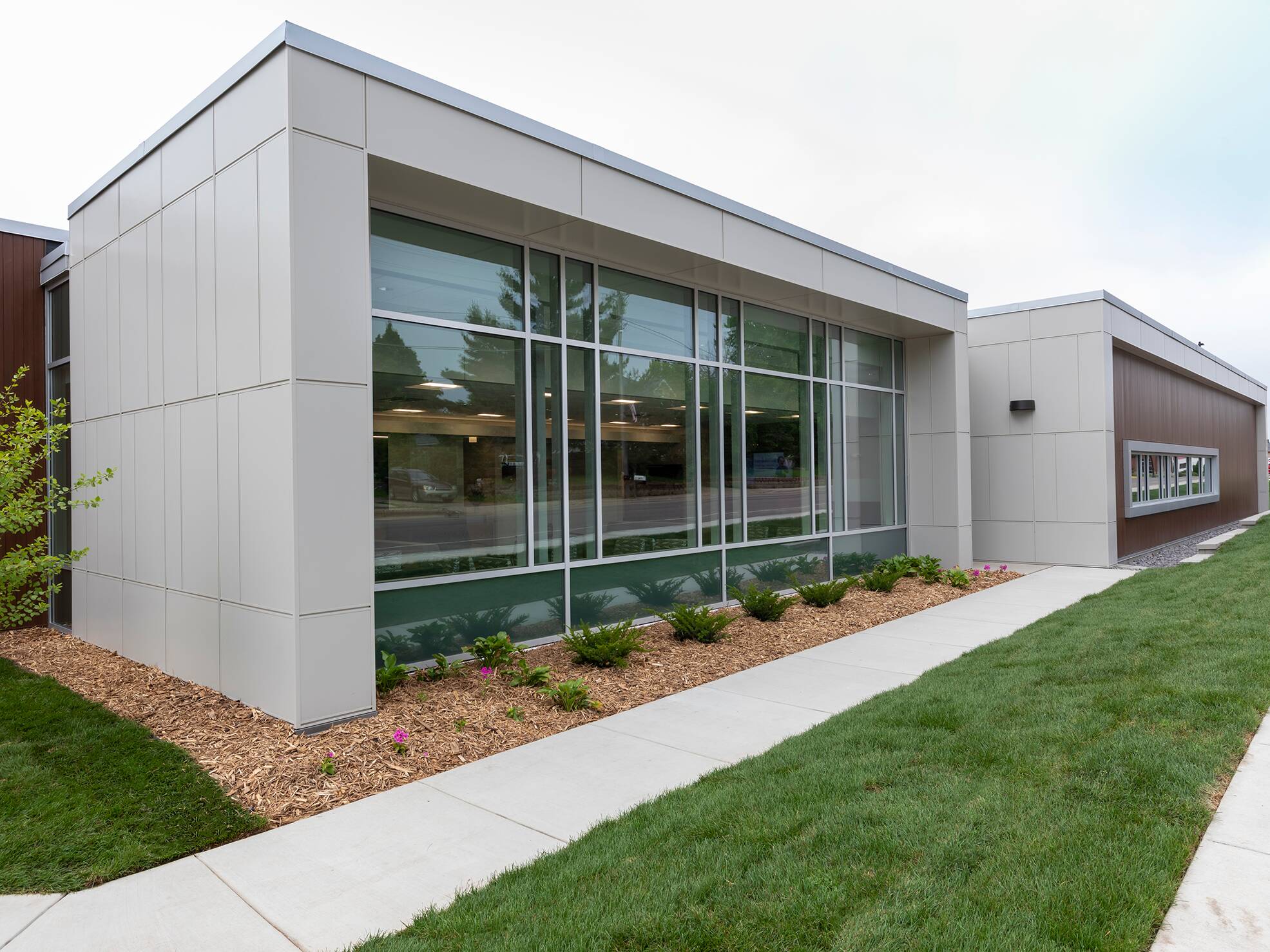 Modern office building with beautiful glass windows