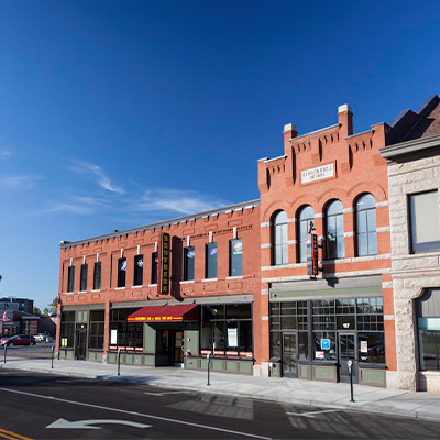 Preserved historic building exterior in downtown