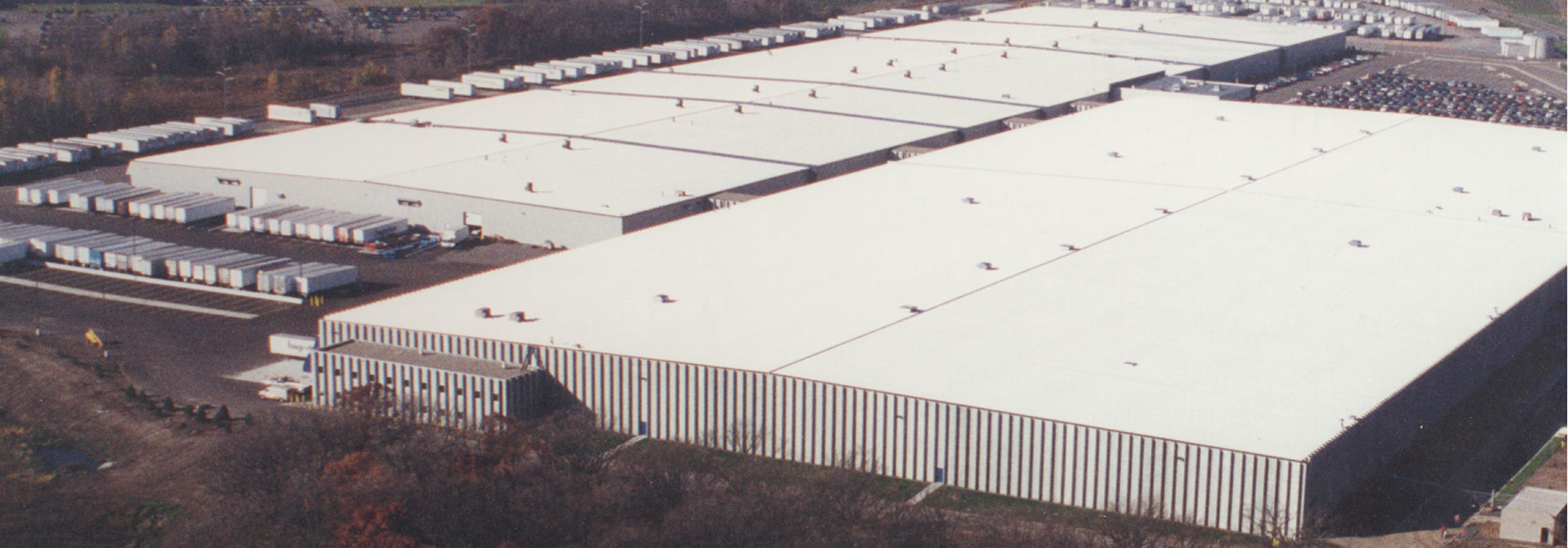 Warehouse and distribution center aerial view