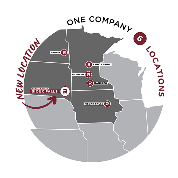 Midwest map featuring 6 locations