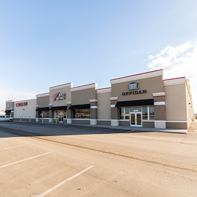 Shopping center building exterior