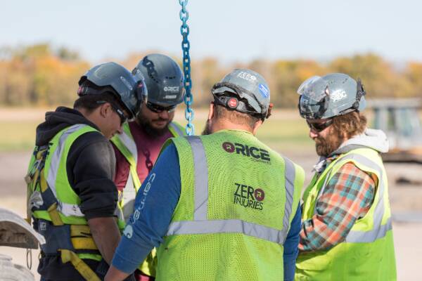 Group of construction workers